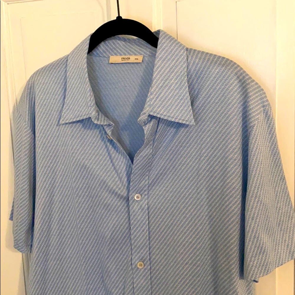 Prada Blue/White Button Down - image 1
